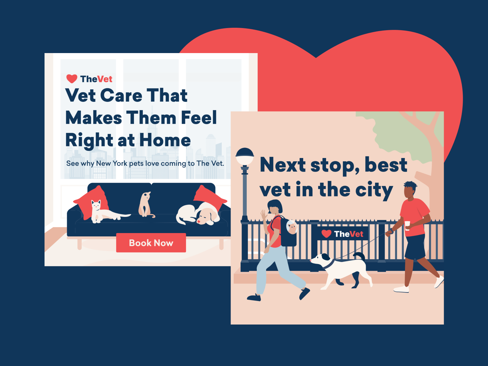 Illustrated Pet Ads for Paid Social